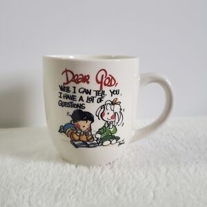 Royal Norfolk Dear God Cream Off White Coffee Cup Mug 16 Oz